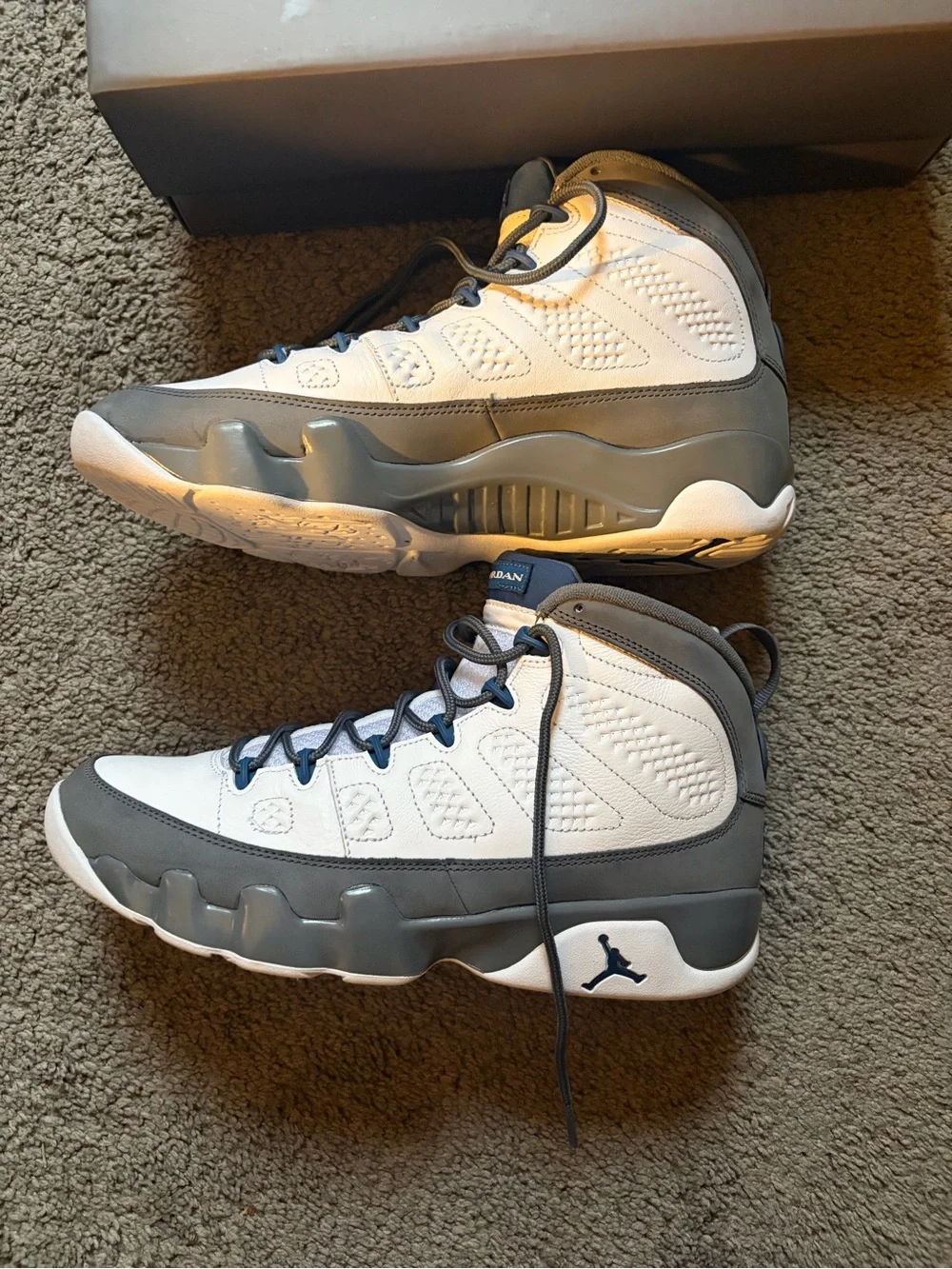 Jordan Blue Jumpman Wall Art on Gray Backdrop
